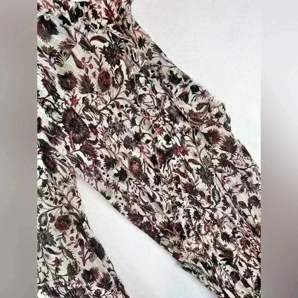 Marie Oliver Haley silk blend blouse size 1 (large)Ember Harvest ruffle flowy - Picture 2 of 9